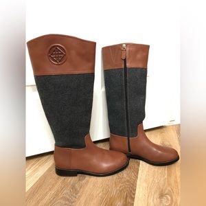 Antonio Melani wool flannel, tall wide calf boots